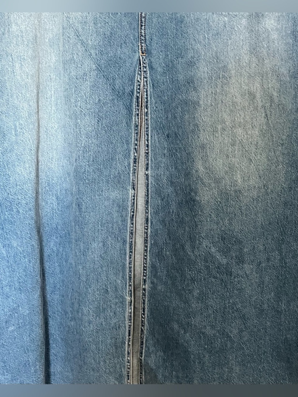 American Eagle Y2K Low Rise Maxi Denim Blue Jean Skirt Front Slit Sz 20 NWT - Picture 2 of 7